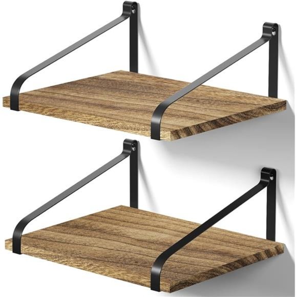Floating Shelves Wall Mount Rustic Wood Wall Shelves with Large Storage - Picture 1 of 5